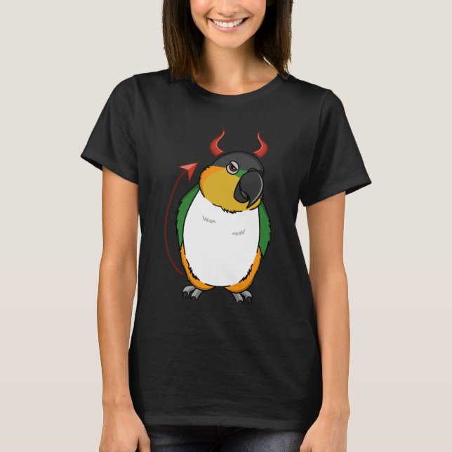 Camiseta Caique de cabeza negra con disfraz de loro de mal  (Anverso)