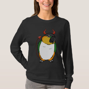 Camiseta Caique de cabeza negra con disfraz de loro de mal