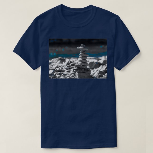 Camiseta cairn rocks balance pile stones classique (Diseño del anverso)