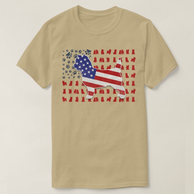 Camiseta Cairn Terrier American Flag 4th Of July Gifts For  (Diseño del anverso)