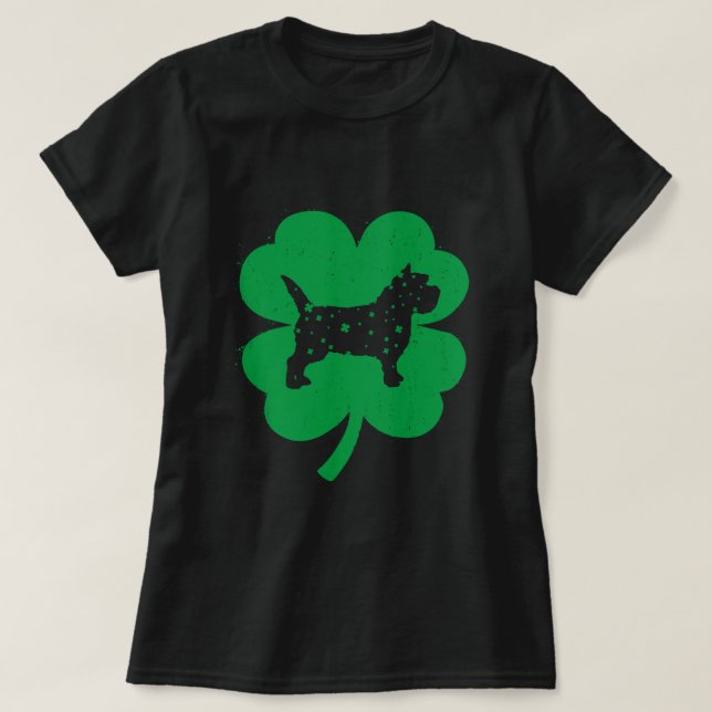 Camiseta Cairn Terrier Lover - Irlandés Shamrock Leaf St Pa (Diseño del anverso)