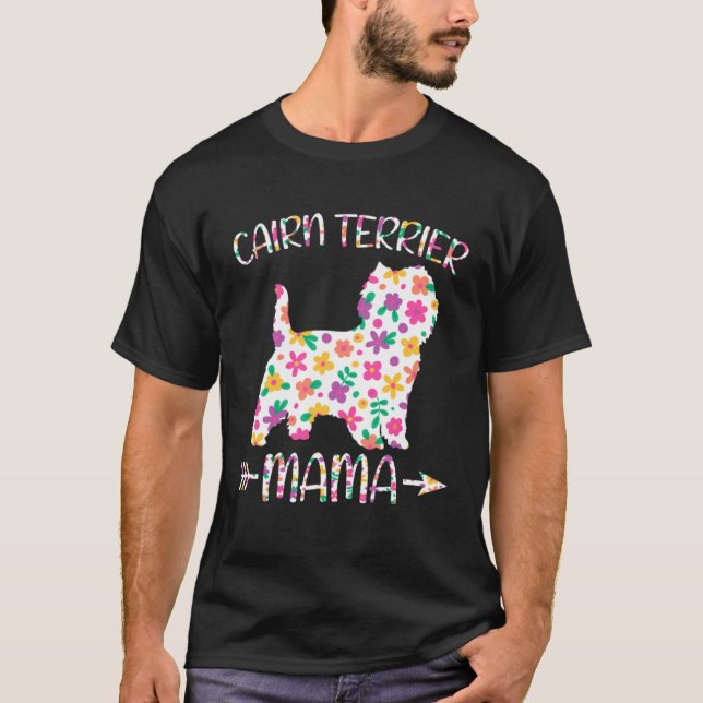 Camiseta Cairn Terrier Mama Floral Dog Mom Mothers Day (Anverso)