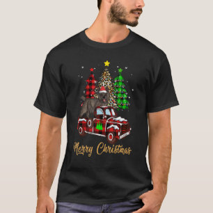 Camiseta Cairn Terrier Montando Camión Rojo Navidad