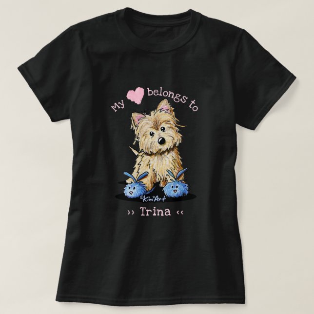 Camiseta Cairn Terrier My Heart Pertenece (Diseño del anverso)