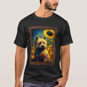 Camiseta Cairn Terrier Pintando Flor De Giro Mujeres Madres