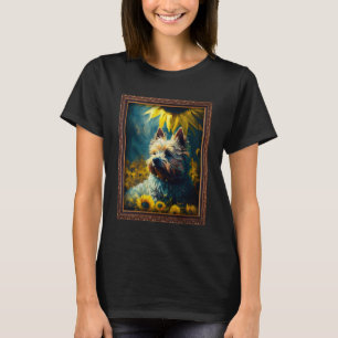 Camiseta Cairn Terrier Pintando Flor De Giro Mujeres Madres