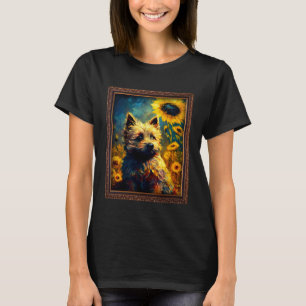 Camiseta Cairn Terrier Pintando Flor De Giro Mujeres Madres