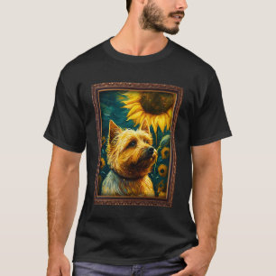 Camiseta Cairn Terrier Pintando Flor De Giro Mujeres Madres