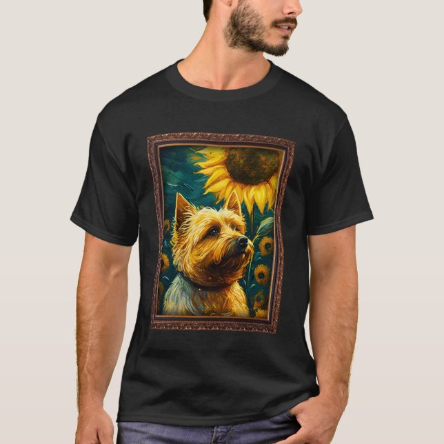 Camiseta Cairn Terrier Pintando Flor De Giro Mujeres Madres (Anverso)