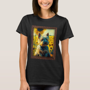 Camiseta Cairn Terrier Pintando Flor De Giro Mujeres Madres
