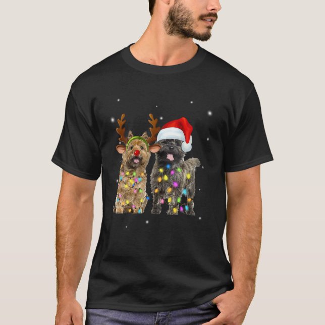 Camiseta Cairn Terrier Regalo Navidades Perro reno Perro Lo (Anverso)