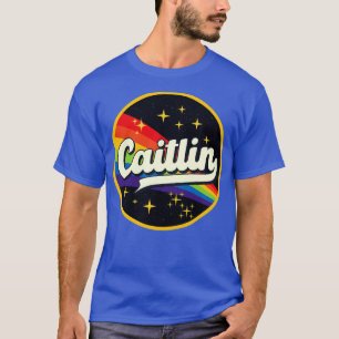 Camiseta Caitlin Rainbow en un estilo vintage espacial
