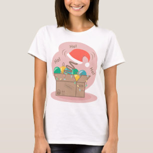 Camiseta Caja de artesanías con decoración de Navidades y s