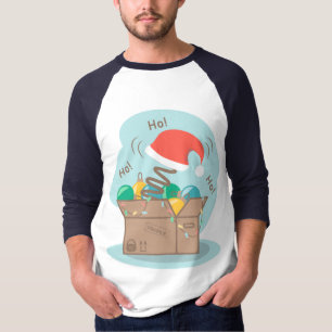Camiseta Caja de artesanías con decoración de Navidades y s