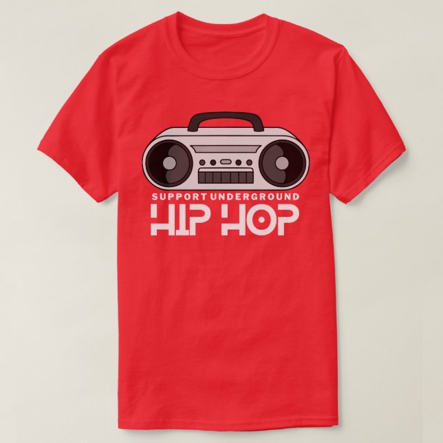 Camiseta Caja de boombox de hip hop subterráneo (Diseño del anverso)