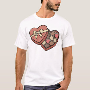 Camiseta Caja de Chocolate con Forma de Corazón Romántico p