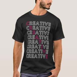 Camiseta Caja de cruz creativa con letras rosas y blancas