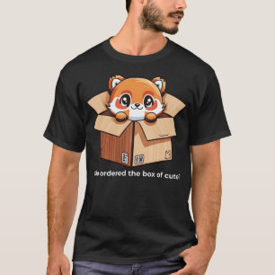 Camiseta Caja de entrega de Panda Rojo de Cute 1