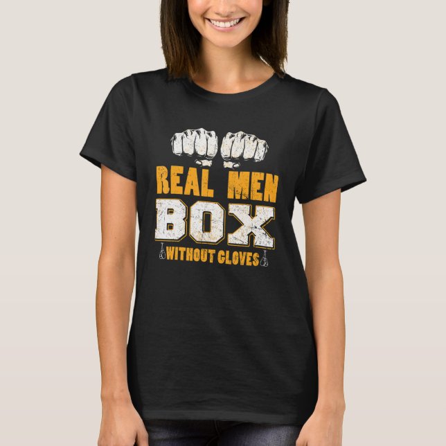 Camiseta Caja de hombres reales sin guantes Boxeo Bareknuck (Anverso)