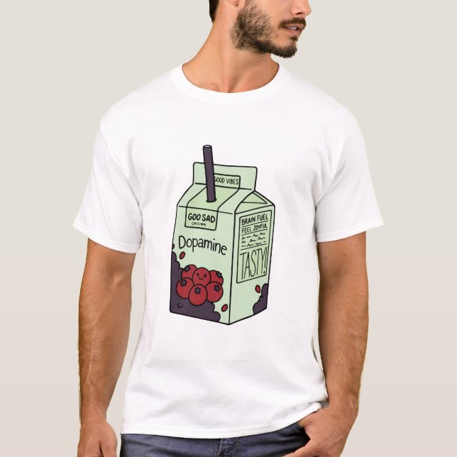 Camiseta Caja de jugo de dopamina con bayas felices (Anverso)