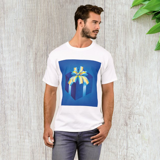 Camiseta Caja de regalo azul con cinta amarilla y Aqua (Subido por el creador)