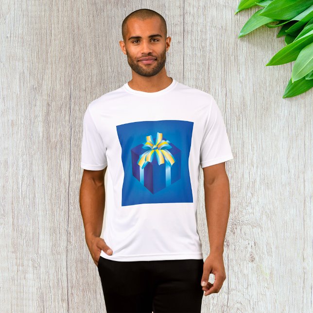 Camiseta Caja de regalo azul con cinta amarilla y Aqua (Subido por el creador)