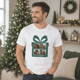 Camiseta Caja de regalo de foto de Navidad moderna personal