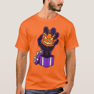 Camiseta Caja de regalo de mano de monstruo espeluznante ca
