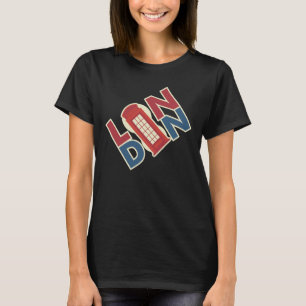 Camiseta Caja de teléfono roja azul Londres Ciudades del mu