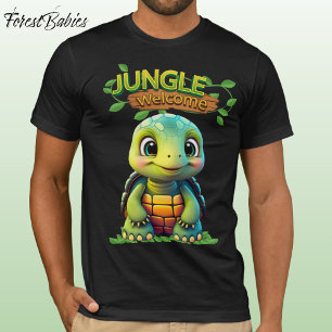 Camiseta Caja de tortuga linda Tortuga Animal Personaje Neg