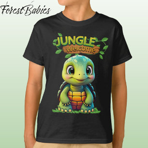 Camiseta Caja de tortuga linda Tortuga Animal Personaje Neg