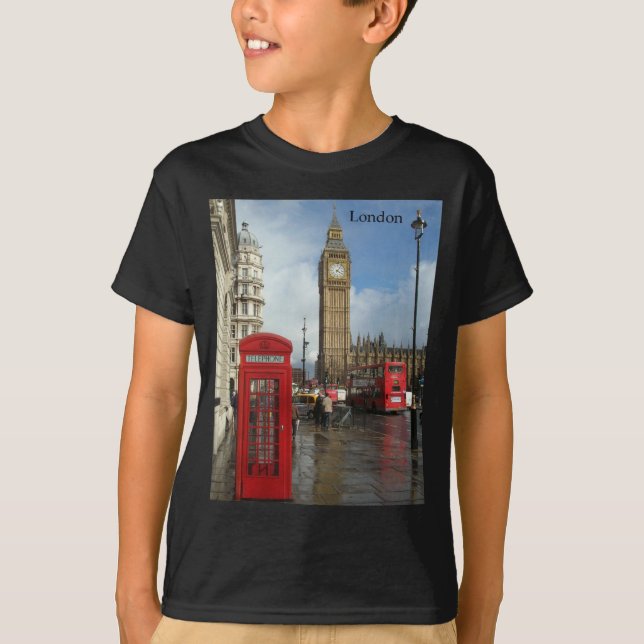 Camiseta Caja del teléfono de Londres y Big Ben (St.K) (Anverso)