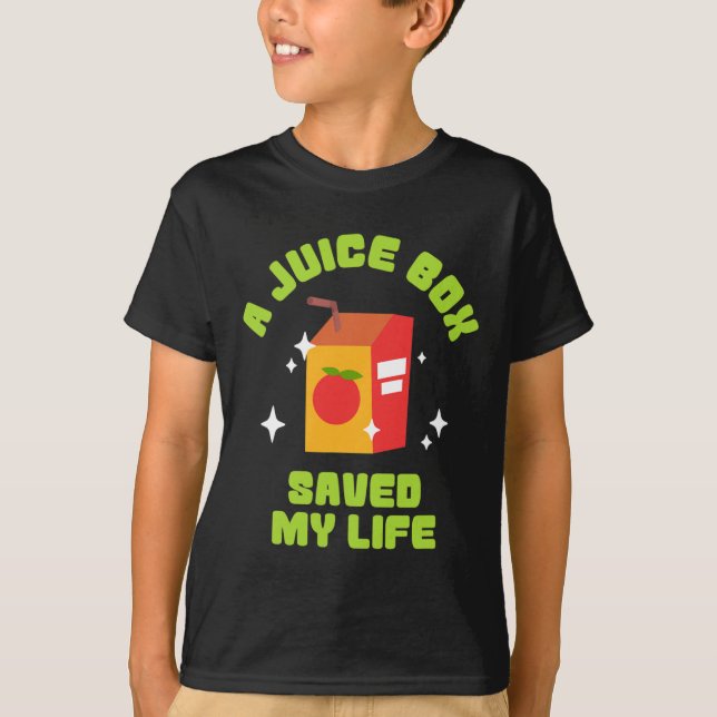 Camiseta Caja divertida de jugo salvó mi vida de diabetes t (Anverso)