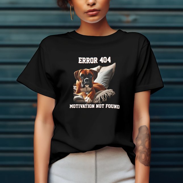 Camiseta Caja divertida del perro del boxeador Error 404 (Subido por el creador)