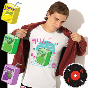 Camiseta Caja japonesa de jugo Kawaii Green de Apple de los