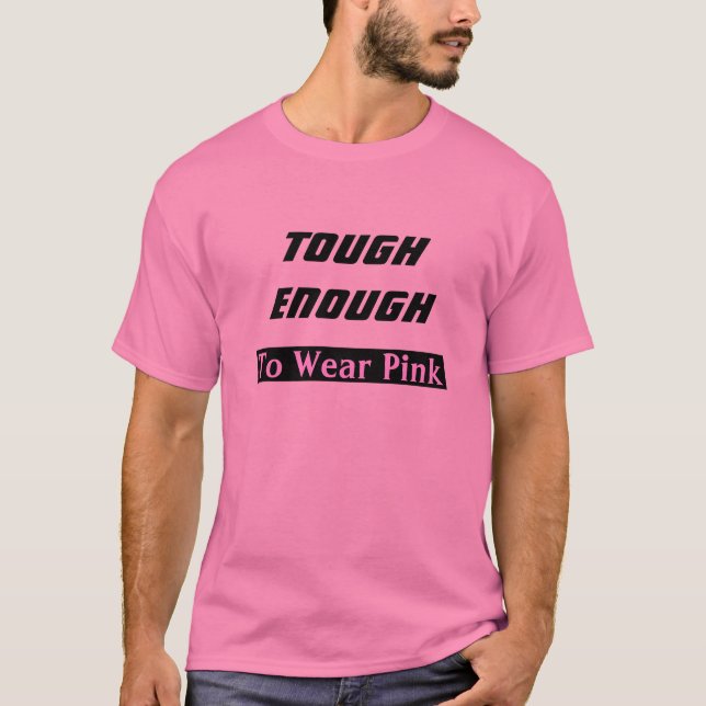 Camiseta caja larga negra, BASTANTE DURA, llevar rosa (Anverso)