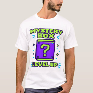 Camiseta Caja Misteriosa Sube de Nivel Retro 8 Bit Pixel Ju