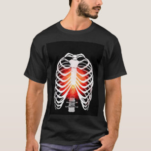Camiseta Caja Torácica Ígnea: Arte de Cráneo Gótico - S osc
