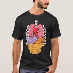Camiseta Caja torácica relacionada con órganos de gato insp