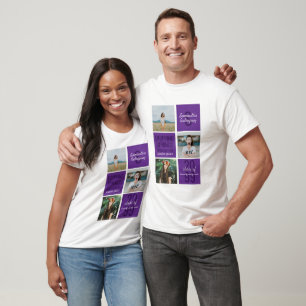 Camiseta Cajas divertidas Purple de 3 fotos del año de clas