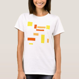 Camiseta Cajas geométricas de Naranja amarillo Resumen Dise