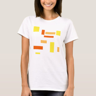 Camiseta Cajas geométricas de Naranja amarillo Resumen Dise