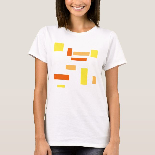 Camiseta Cajas geométricas de Naranja amarillo Resumen Dise (Anverso)