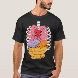 Camiseta Cajera de costillas relacionada con órganos de gat