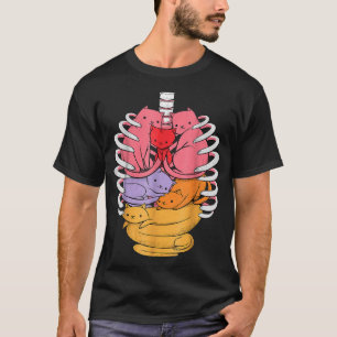 Camiseta Cajera de costillas relacionada con órganos de gat