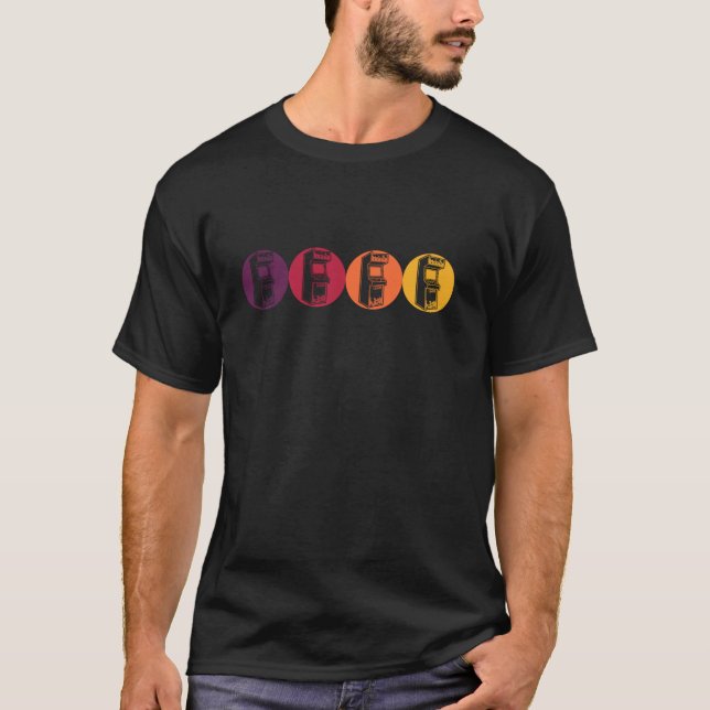 Camiseta Cajero de videojuegos retro máquina de videojuegos (Anverso)