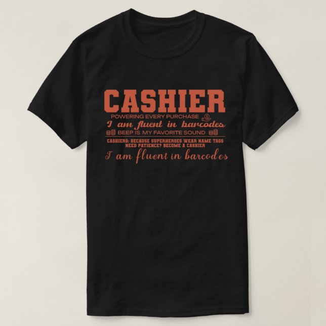Camiseta Cajero — Impulsando cada compra (Diseño del anverso)