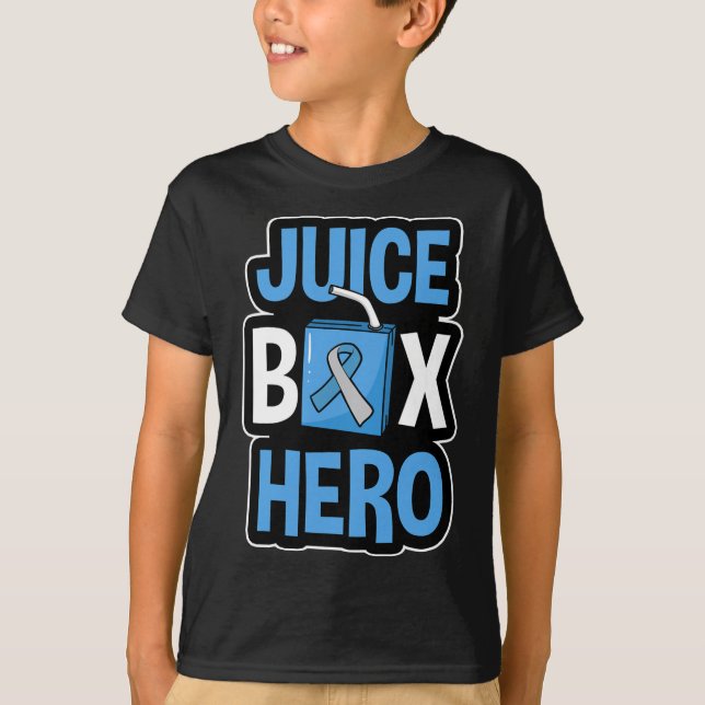 Camiseta Cajón de jugo Hero Diabetes Cinta azul Ketoa diabé (Anverso)