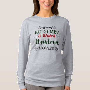 Camiseta Cajun Louisiana, Navidades de cine y gumbo cómico