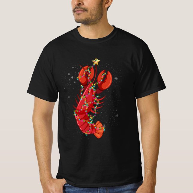 Camiseta Cajun Louisiana Navidades Merry Crabmas X-Mas Ligh (Anverso)